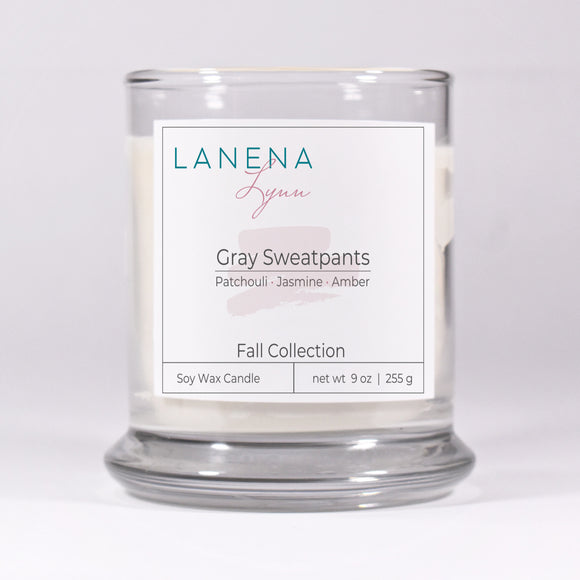 Gray Sweatpants  |  All Natural Soy Wax Candle
